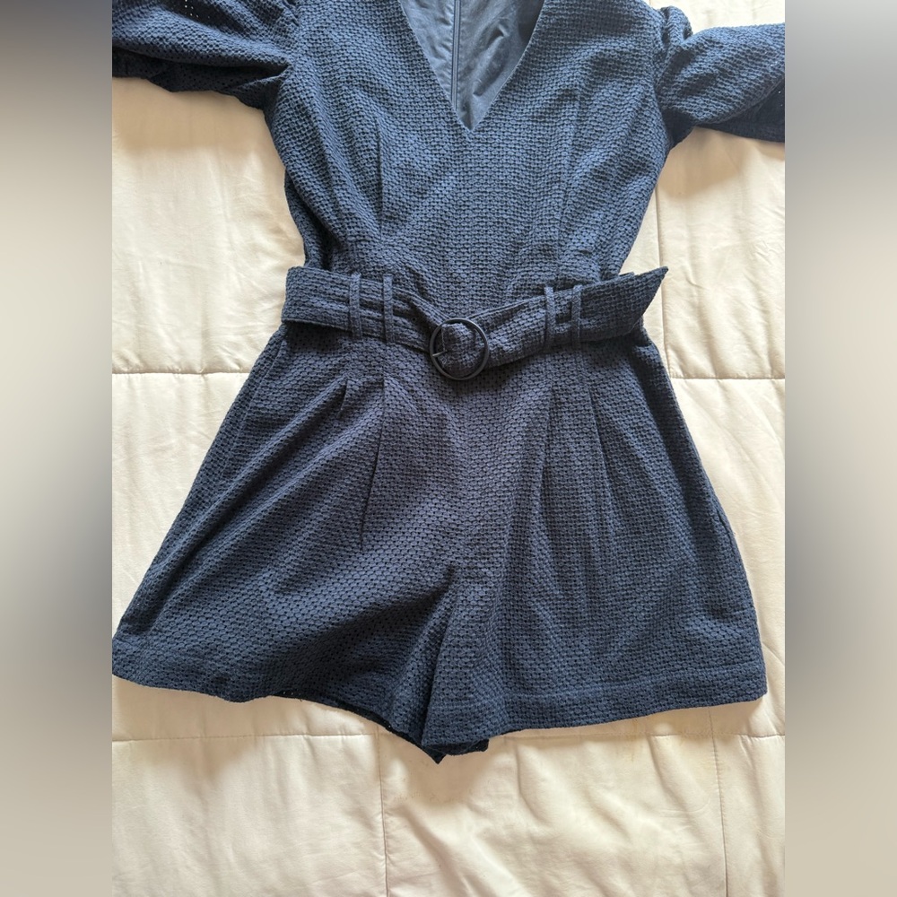 Club Mónaco Navy Blue Belted Romper - Picture 13 of 13